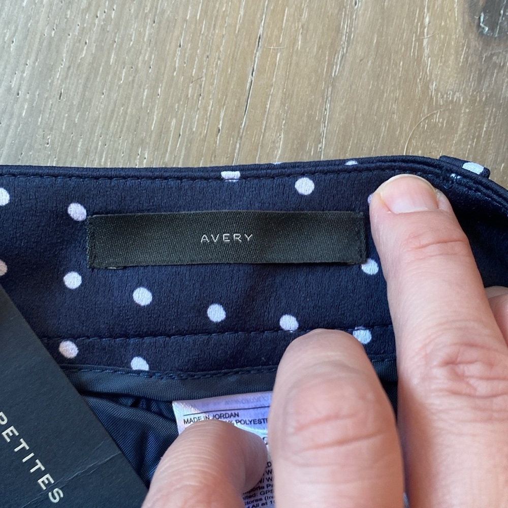 NWT Banana Republic Navy and White Polka Dot Avery Pant - Picture 10 of 13